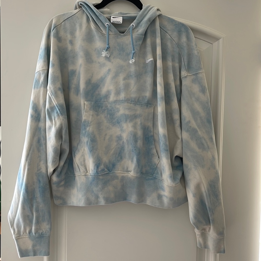 Nike baby blue tie dye hoodie size small
